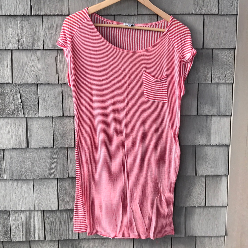 Splendid Red and White Candystripe Cotton Tunic